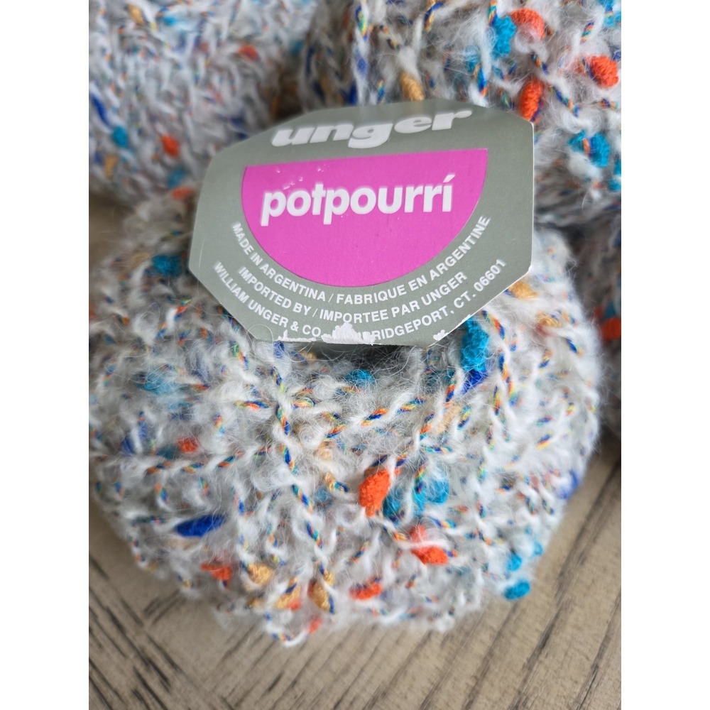 Unger Yarn Potpourri Yarn Acrylic Mohair Wool Blend #30546 Lot Of 5 Vintage New